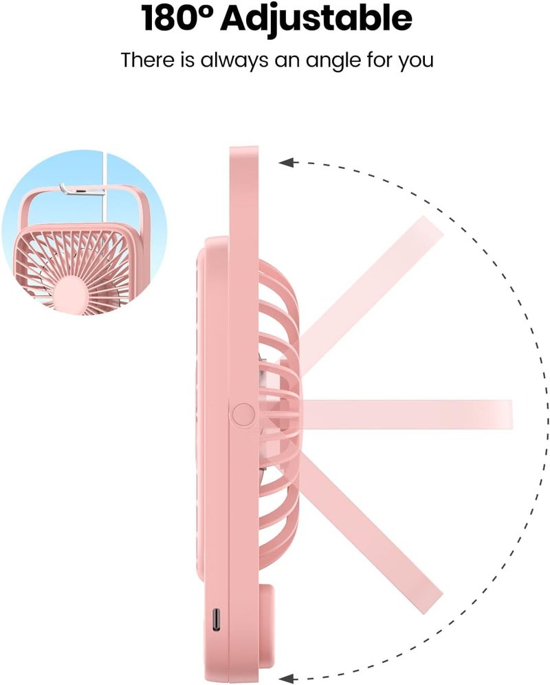 TOPK 2 Pack 5000mAh Portable Desk Fan, Ultra-Thin Rechargeable Battery Operated Fan with Digital Display, Quiet 4-Speed Small Personal Travel Fans for Office, Bedroom, Cruise, Outdoor - Image 5